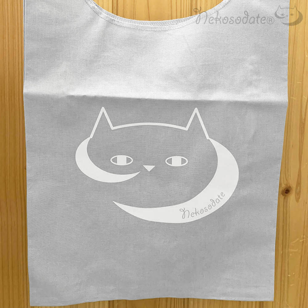 ネコソダテ コットンマルシェバッグ(グレー)