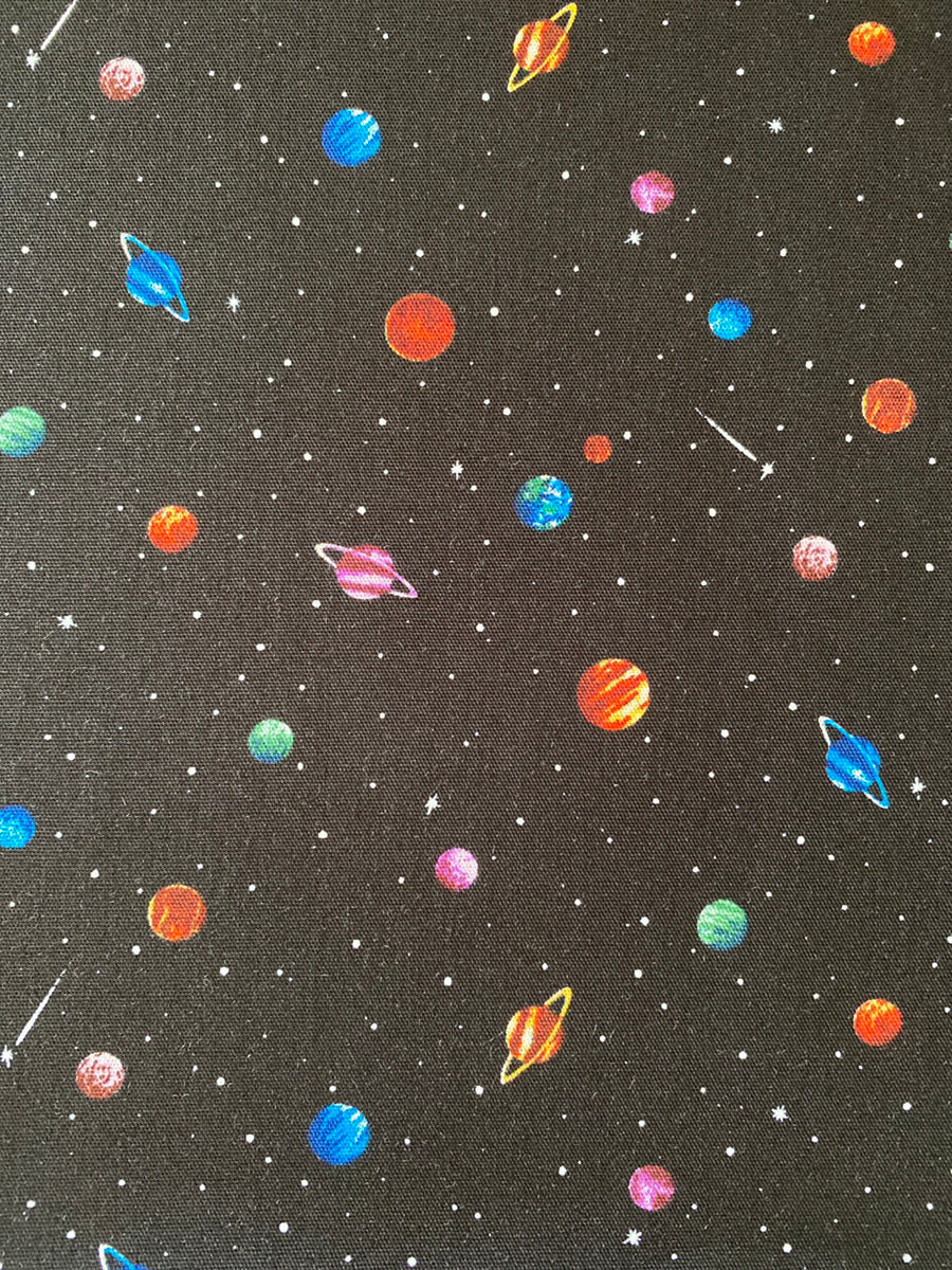 【惑星の宇宙柄ブラック】まじめな首輪・目立つバンダナ風/選べるアジャスター 猫首輪