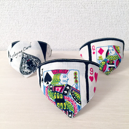 【トランプ柄ブラック】まじめな首輪・目立つバンダナ風/選べるアジャスター 猫首輪