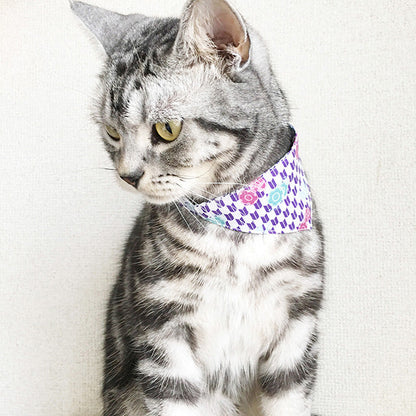 [Tra Safari Blue] Serious Collar / Conspicuous Bandana Style / Selectable Adjuster Cat Collar