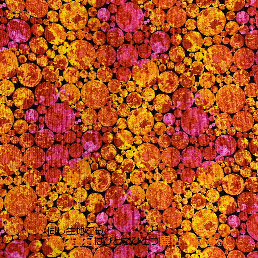 【きらめきサークル柄オレンジ】まじめな首輪-なじむストレート／ 選べるセーフティバックル 猫用首輪 安全首輪