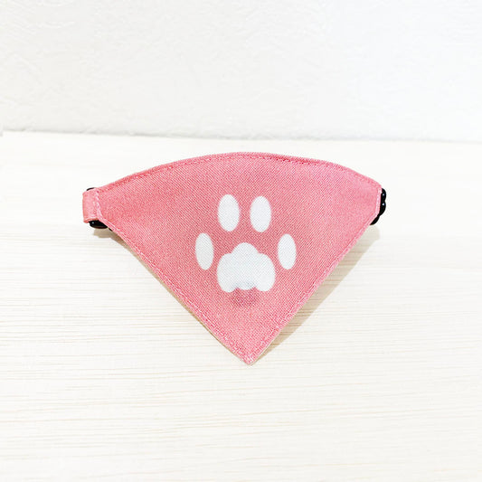 [Nuko pattern purple] Serious collar, conspicuous bandana style poem series, self-nyan / selectable safety buckle cat collar