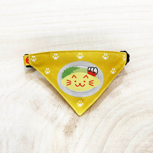 [Reconcile with cats, orange pattern] Serious collar, conspicuous bandana style poem series, self-nyan / selectable safety buckle cat collar