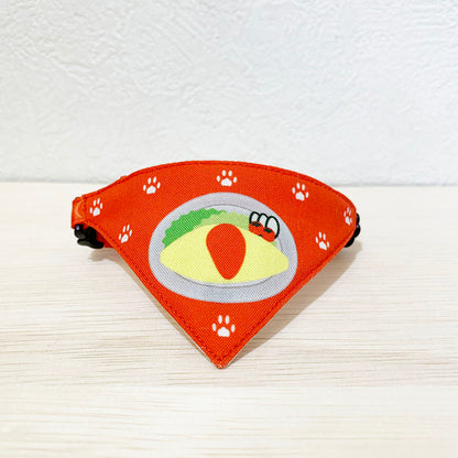 [Reconcile with cats, orange pattern] Serious collar, conspicuous bandana style poem series, self-nyan / selectable safety buckle cat collar