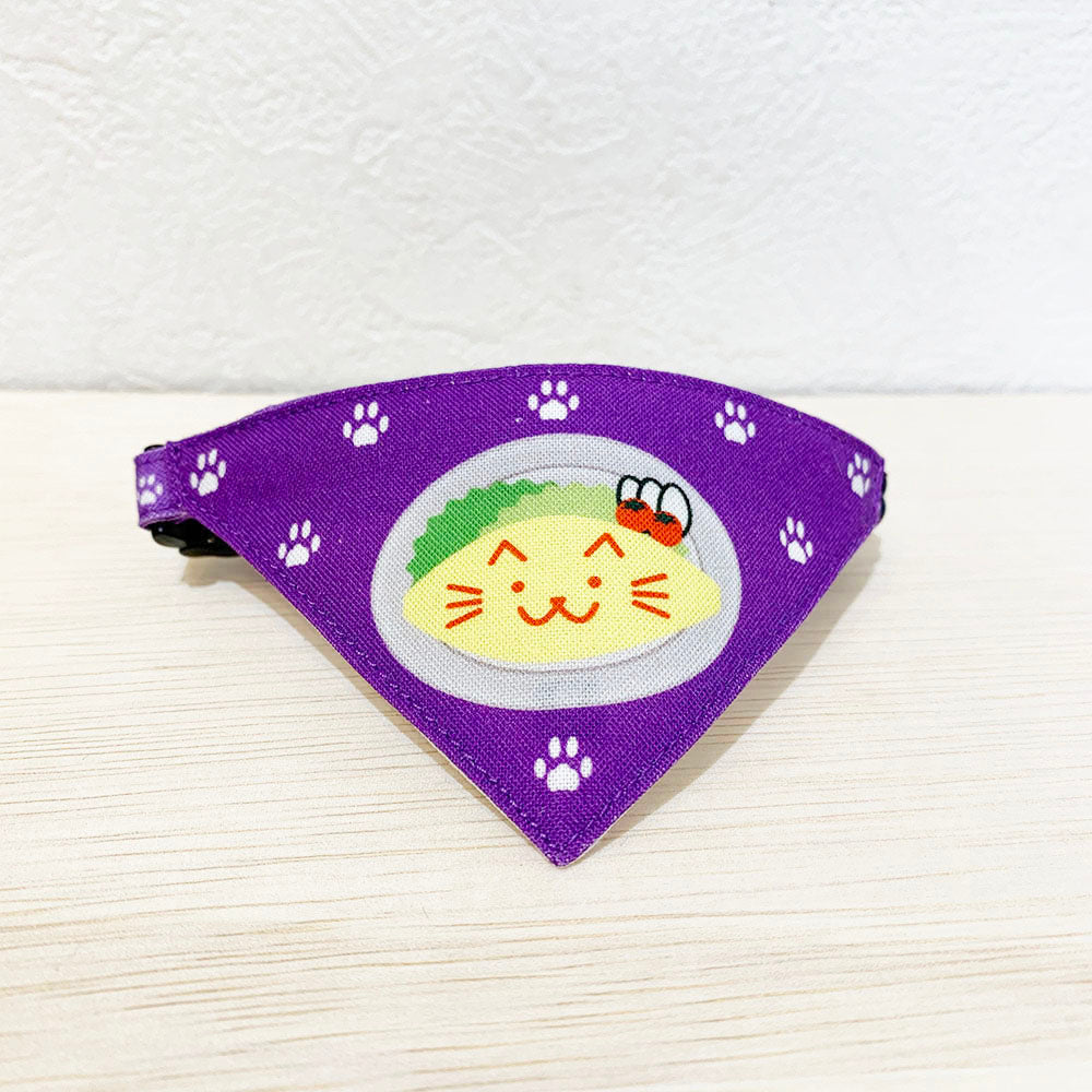 [Reconcile with cats, orange pattern] Serious collar, conspicuous bandana style poem series, self-nyan / selectable safety buckle cat collar