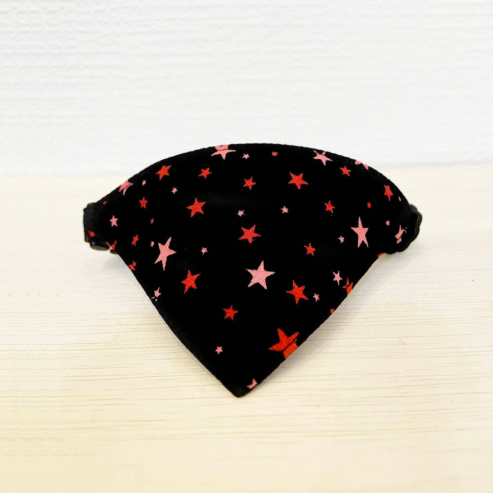 夜空にまたたく紅い星々｜まじめな首輪・目立つバンダナ風／安全バックル 首輪嫌いの猫様専門 猫首輪