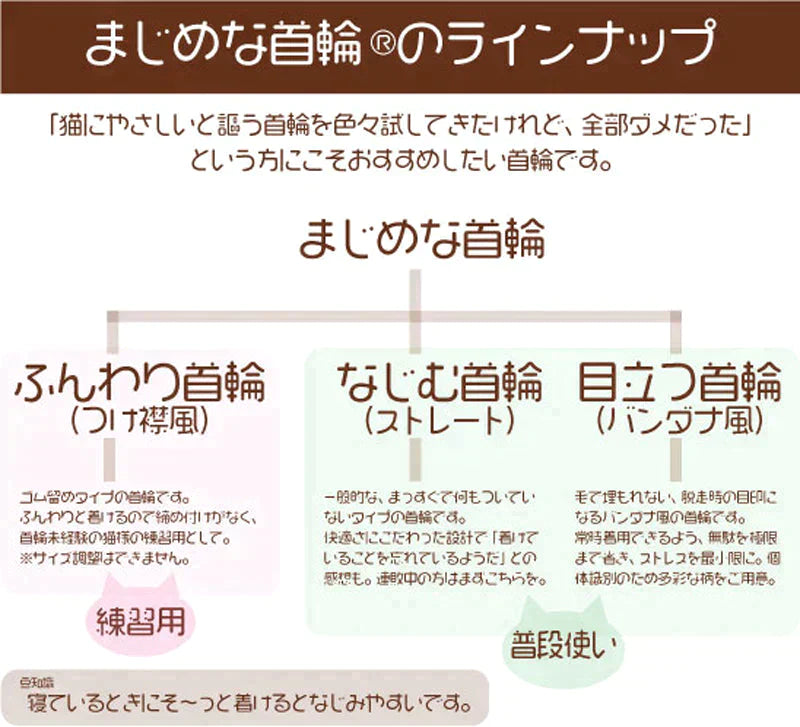 【社長柄イエロー】まじめな首輪・目立つバンダナ風 裏に連絡先が書けるセルフニャン（ポエム） 猫 首輪 セーフティ 安全バックル