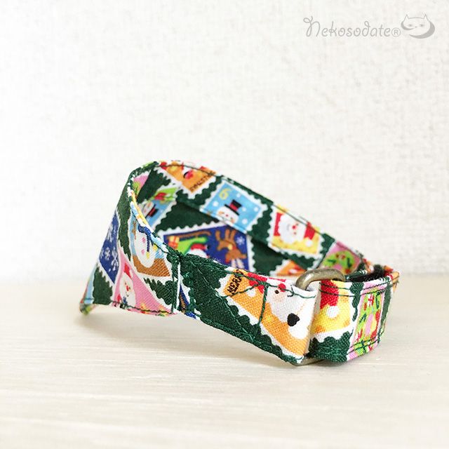 [Stamp Santa pattern] Serious collar, conspicuous bandana style / selectable adjuster cat collar