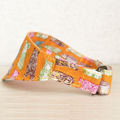 [Animal's pattern] Serious collar, conspicuous bandana style / selectable adjuster cat collar
