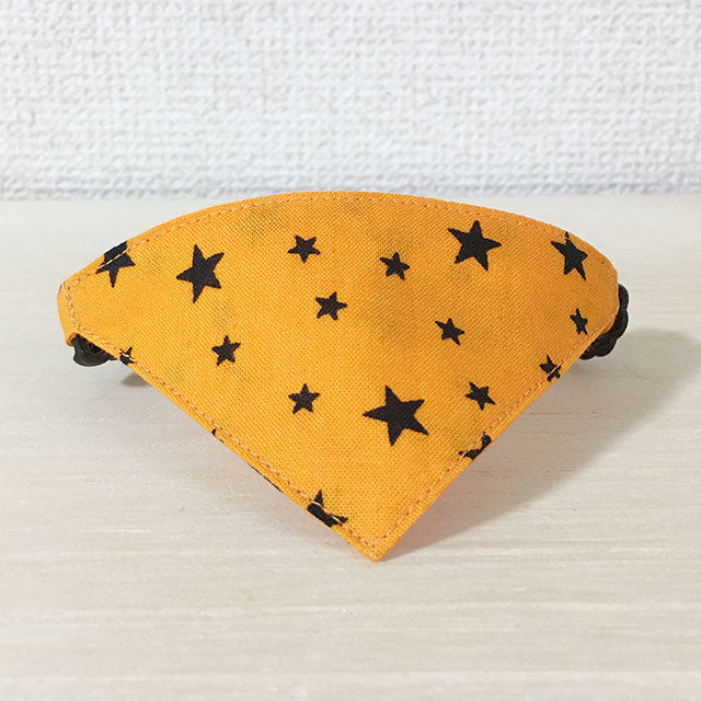 [Halloween star pattern orange] Serious collar, conspicuous bandana style / selectable adjuster cat collar
