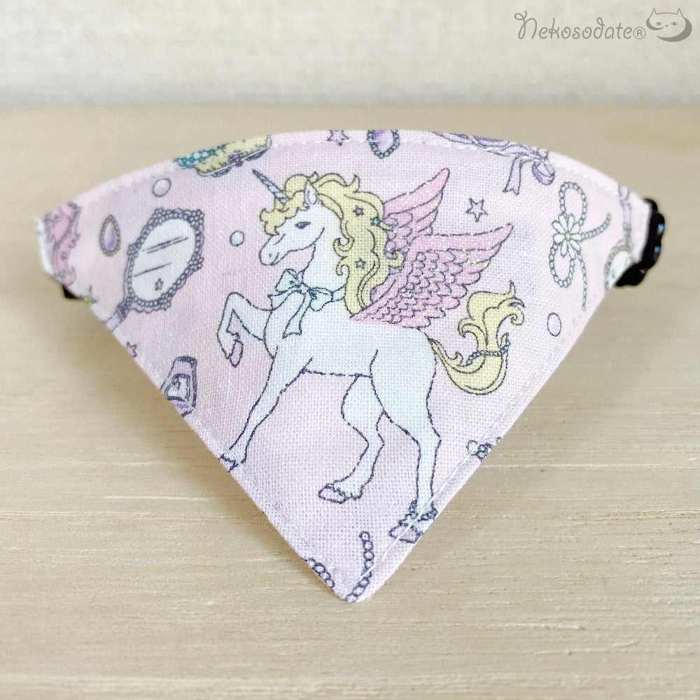 [Girly Pegasus pattern] Serious collar, conspicuous bandana style / selectable adjuster cat collar