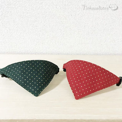 [Glitter dot pattern red] Serious collar, conspicuous bandana style / selectable adjuster cat collar