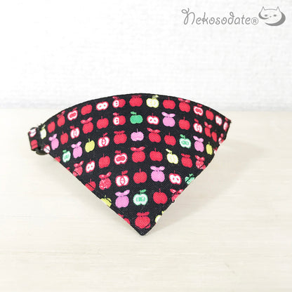[Graphical Apple Pattern] Serious Collar / Conspicuous Bandana Style / Selectable Adjuster Cat Collar