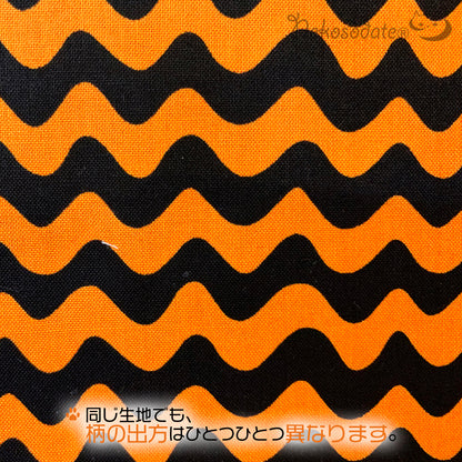 [Halloween wave pattern orange] Serious collar, conspicuous bandana style / selectable adjuster cat collar