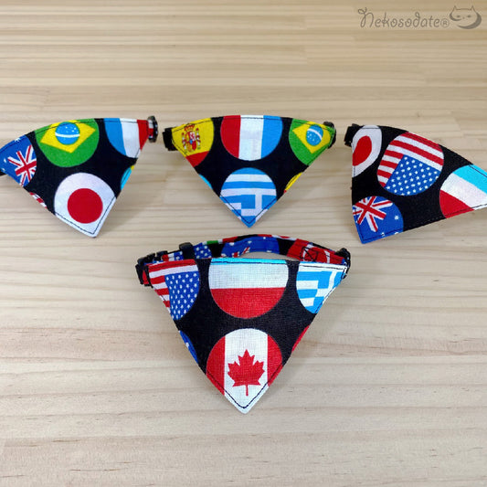 [National flag ball pattern] Serious collar, conspicuous bandana style / selectable adjuster cat collar