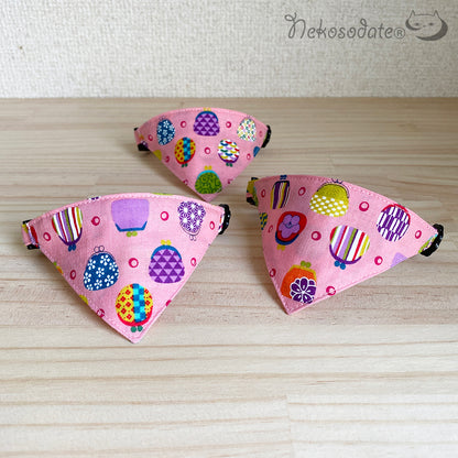 [Pink purse pattern] Serious collar, conspicuous bandana style / selectable adjuster