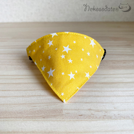 [Random star pattern yellow] Serious collar, conspicuous bandana style / selectable adjuster