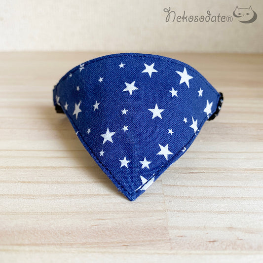 [Random star pattern blue] Serious collar, conspicuous bandana style / selectable adjuster