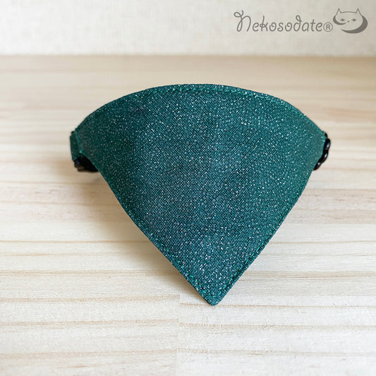 [Glittering plain pattern green] Serious collar, conspicuous bandana style / selectable adjuster