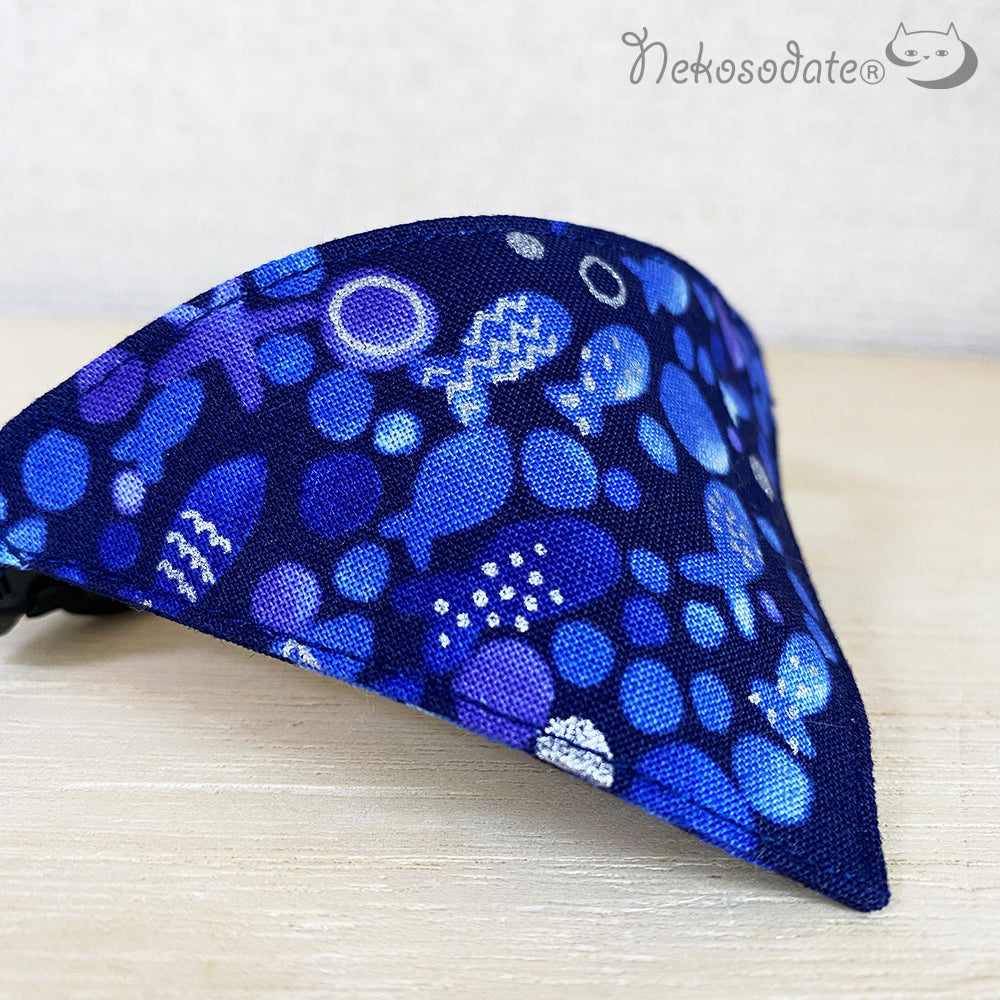 [Glittering fish school pattern] Serious collar, conspicuous bandana style / selectable adjuster cat collar