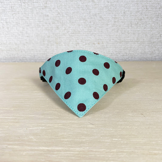 [Polka dot pattern blue] Serious collar, conspicuous bandana style / selectable adjuster cat collar