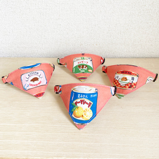[Delicious canned pink] Serious collar, conspicuous bandana style / selectable adjuster cat collar
