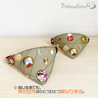 [Mari luck pattern] Serious collar, conspicuous bandana style / selectable adjuster cat collar