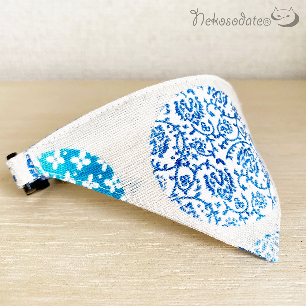 [Circle Miyabi pattern] Serious collar, conspicuous bandana style / selectable adjuster cat collar