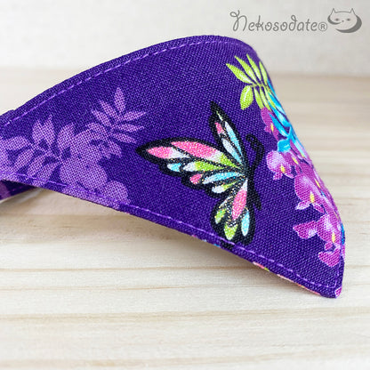 [Wisteria floral pattern] Serious collar, conspicuous bandana style / selectable adjuster