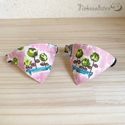 [Paint rose pattern pink] Serious collar, conspicuous bandana style / selectable adjuster