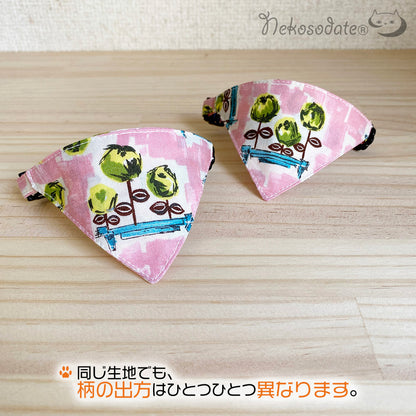 [Paint rose pattern pink] Serious collar, conspicuous bandana style / selectable adjuster