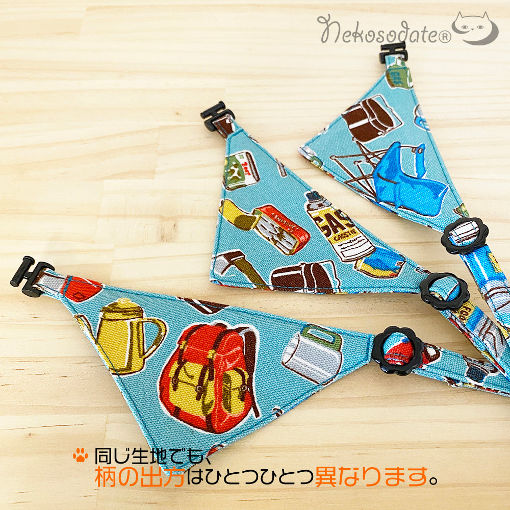 [Life is package pattern] Serious collar, conspicuous bandana style / selectable adjuster