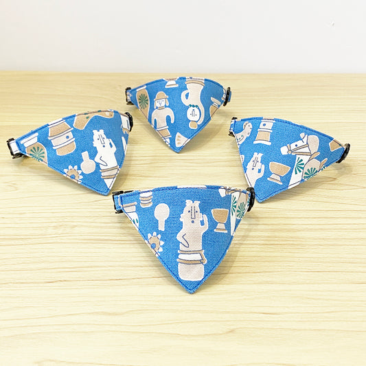 [Life is package pattern] Serious collar, conspicuous bandana style / selectable adjuster