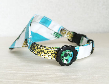[Pineapple border pattern] Serious collar, conspicuous bandana style / selectable adjuster cat collar