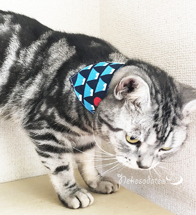 [Various Japanese patterns] Serious collar, conspicuous bandana style / selectable adjuster cat collar