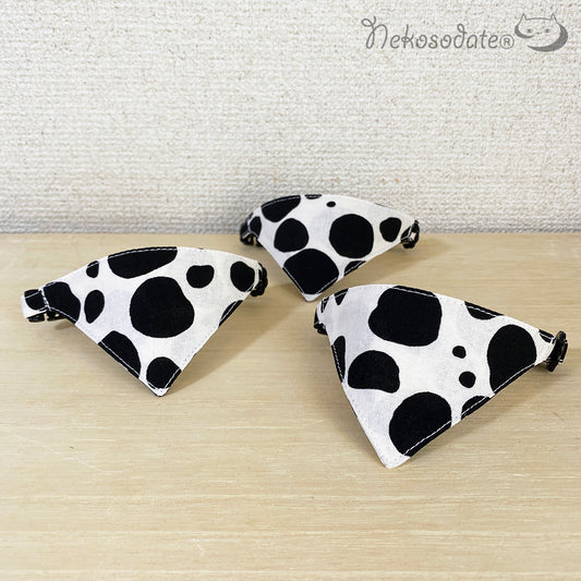 [There is a cow pattern] Serious collar, conspicuous bandana style / selectable adjuster cat collar