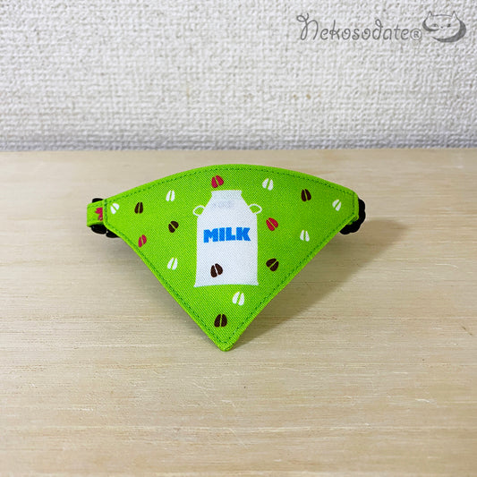 [Milk can pattern green] Serious collar, conspicuous bandana style / selectable adjuster cat collar