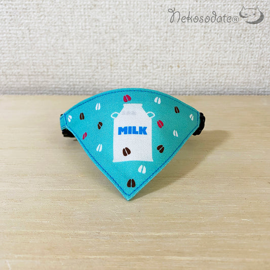 [Milk can pattern blue] Serious collar, conspicuous bandana style / selectable adjuster cat collar