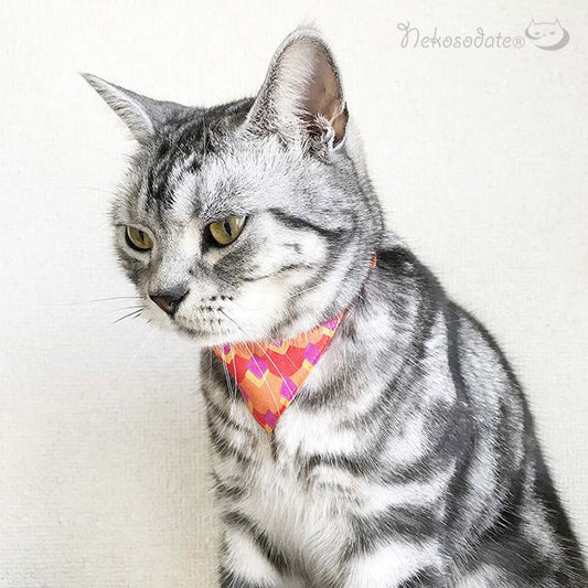 [Lombus pattern] Serious collar, conspicuous bandana style / selectable adjuster cat collar