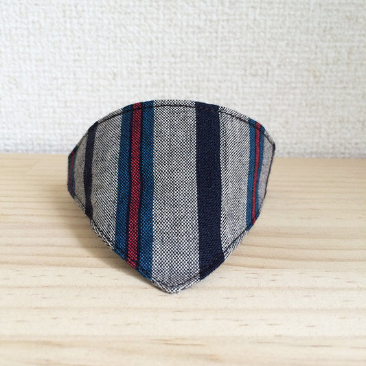 [Shijira woven pattern gray] Serious collar, conspicuous bandana style / selectable adjuster cat collar