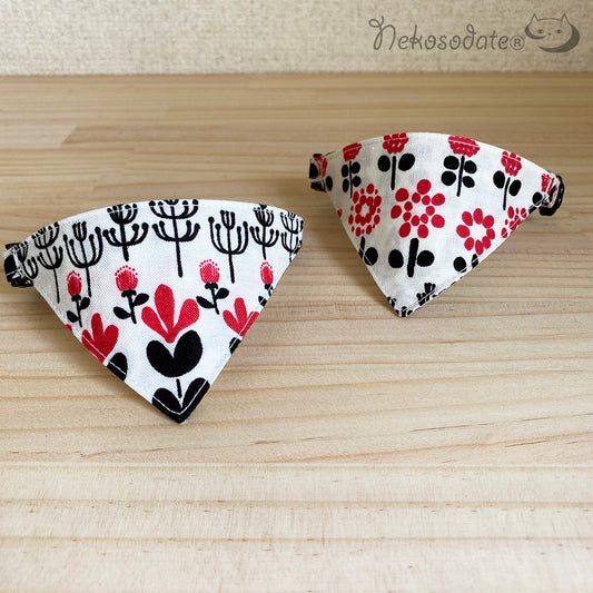 [Modern flower pattern] Serious collar, conspicuous bandana style / selectable adjuster cat collar