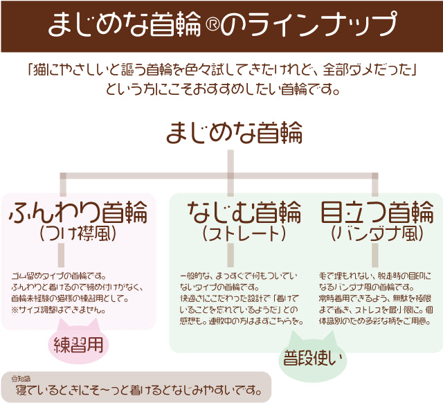 ※在庫限り【鶴の羽ばたき】まじめな首輪・目立つバンダナ風／選べるアジャスター 猫首輪 - ネコソダテ®日本で唯一のまじめな首輪®専門店