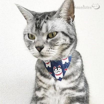 [Inuhariko and Koma pattern] Serious collar, conspicuous bandana style / selectable adjuster cat collar