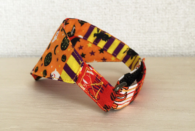 [Halloween various] Serious collar, conspicuous bandana style / selectable adjuster cat collar