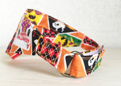 [Halloween playing card pattern] Serious collar, conspicuous bandana style / selectable adjuster cat collar