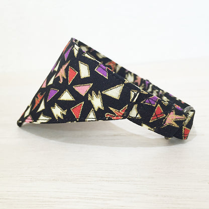 [Folded paper crane pattern black] Serious collar, conspicuous bandana style / selectable adjuster Adult cat from kitten