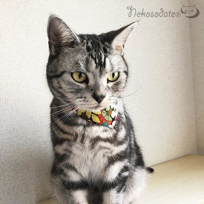 [Forest fruit green] Serious collar, conspicuous bandana style / selectable adjuster cat collar