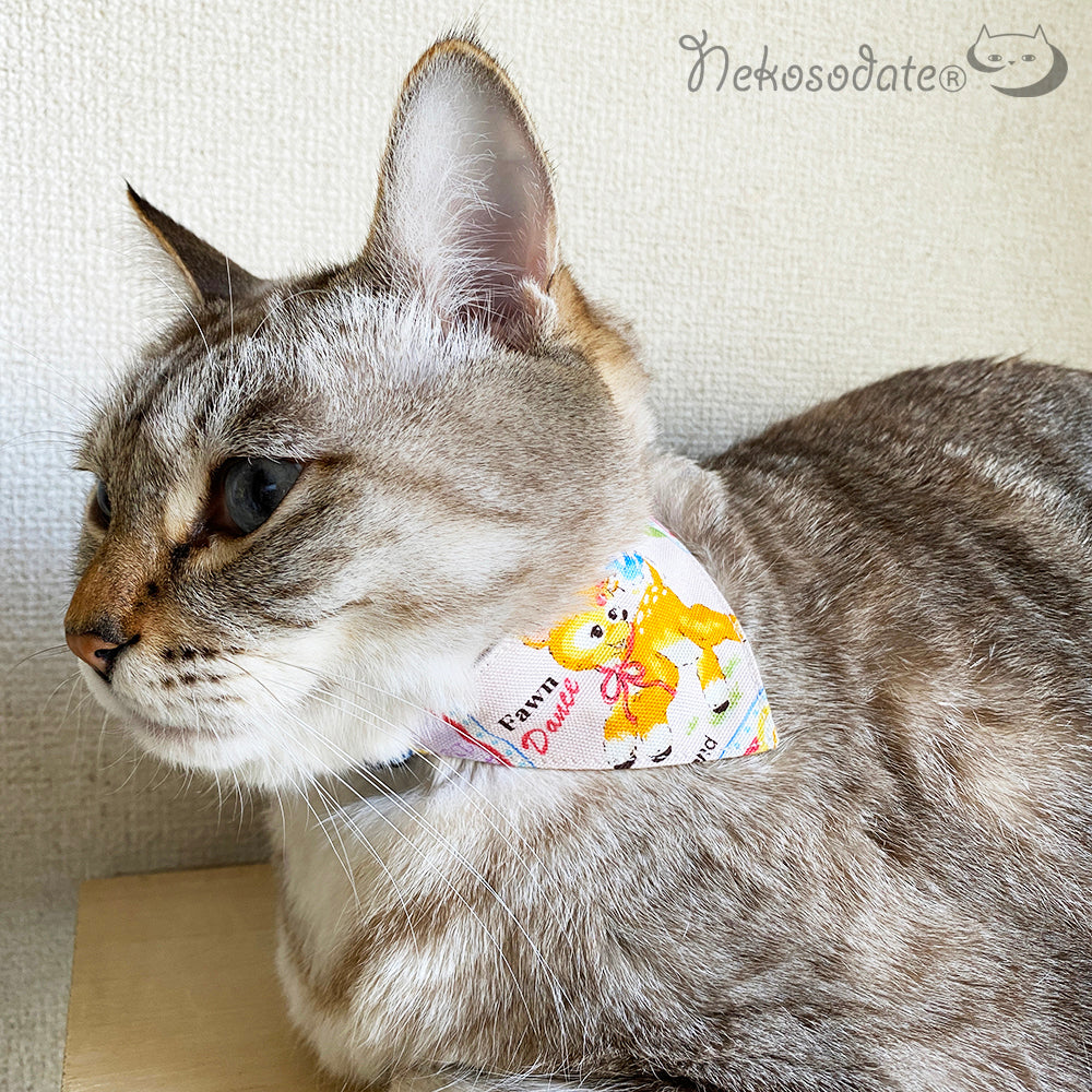 [Fancy Animals Pattern] Serious Collar / Conspicuous Bandana Style / Selectable Adjuster Cat Collar